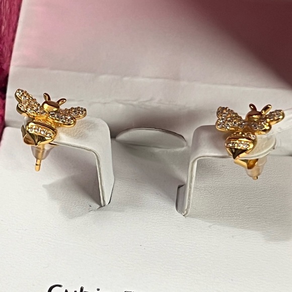 Rachel Ashwell Cubic Zirconia Sterling Silver 925 Bee Earrings BNIB - Picture 4 of 4